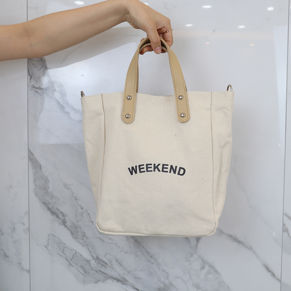 Canvas Lettering 2-Way Bag