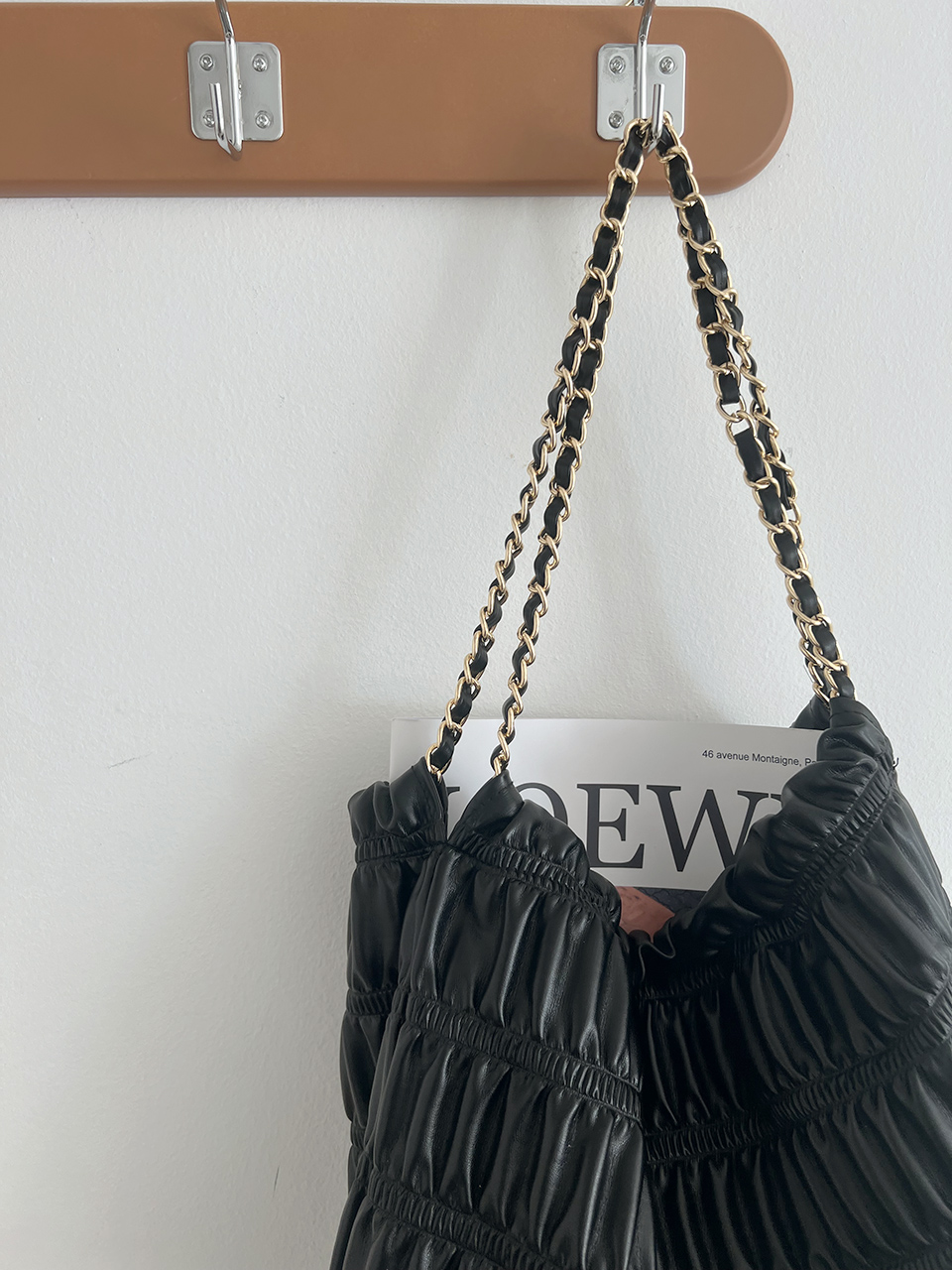 Vanel Fritz Quilted Shirring Chain Shoulder Bag