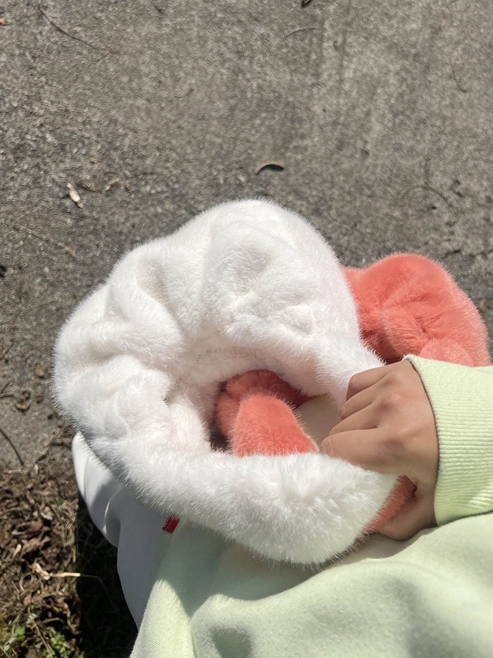 Eldon Shirred Fur Tote Bag
