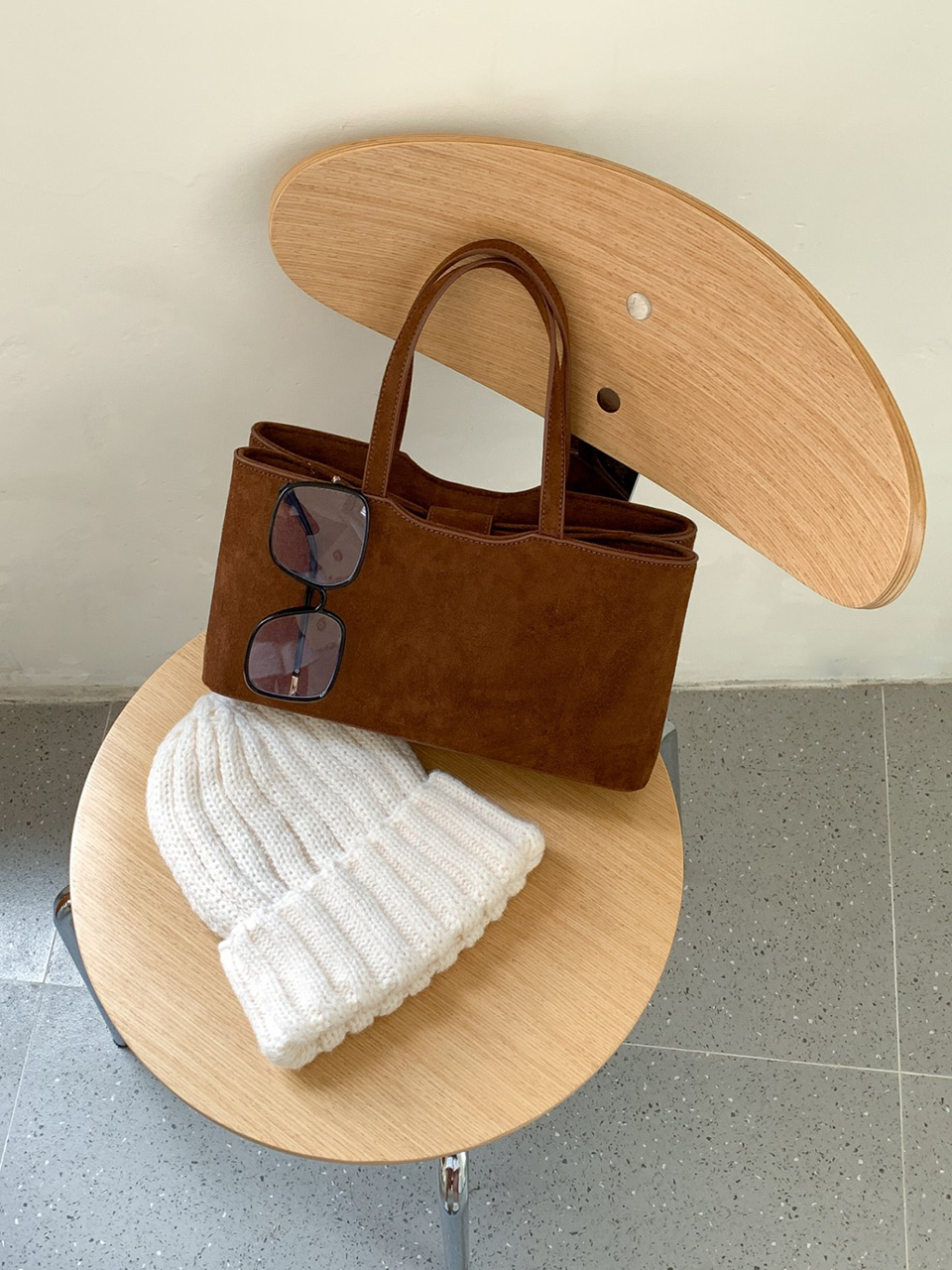 Suede Square Tote Bag
