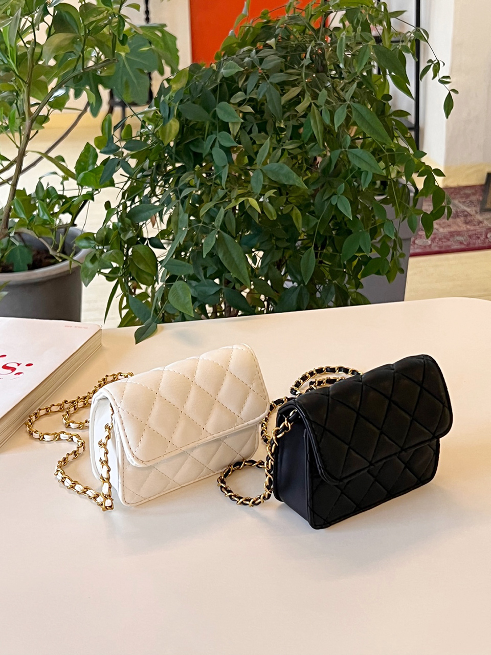 Lotia Quilted Mini Chain Crossbody Bag (2 colors)