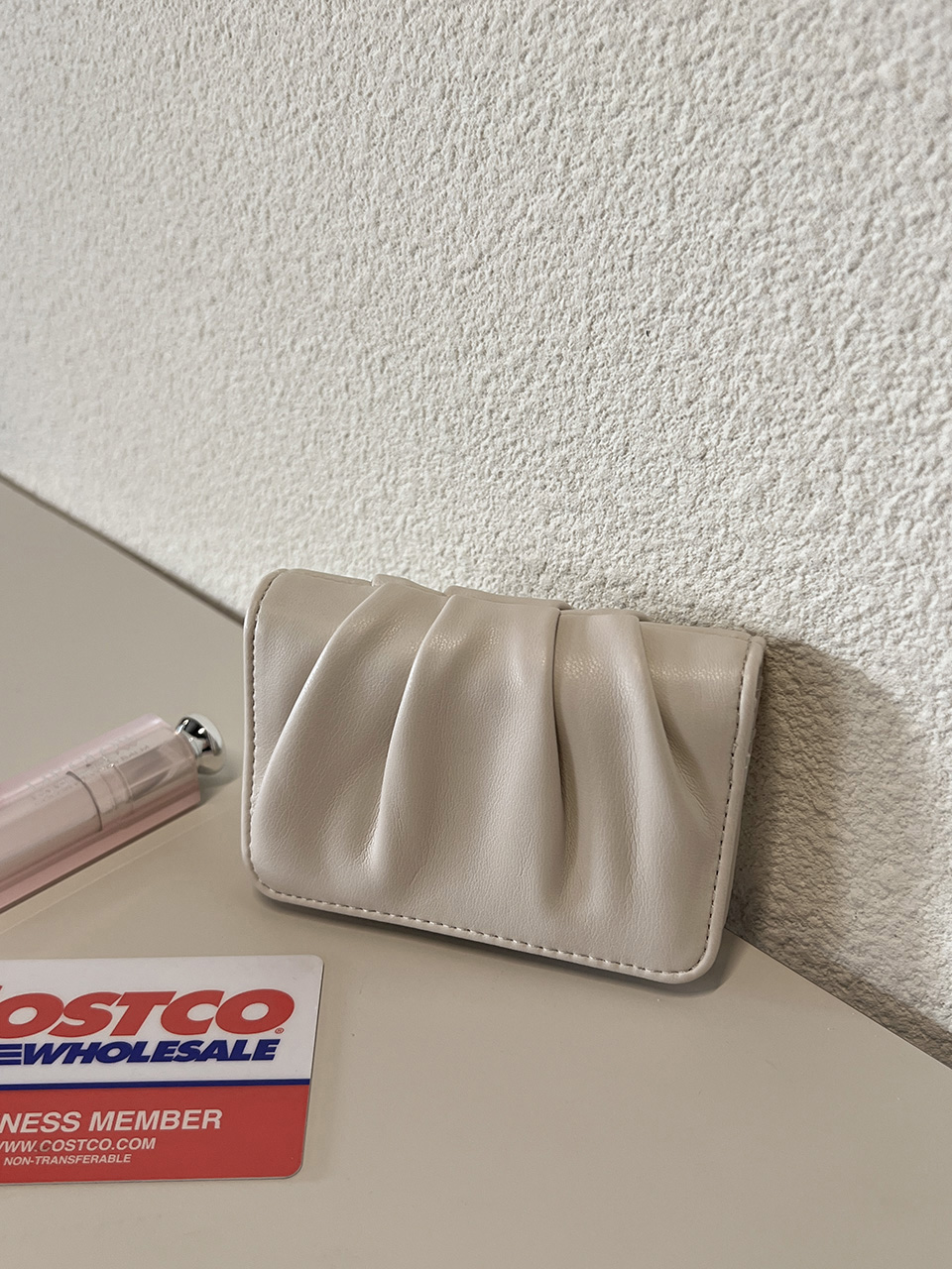Shirring Leather Card Case