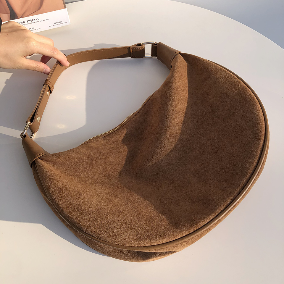Suede shoulder bag