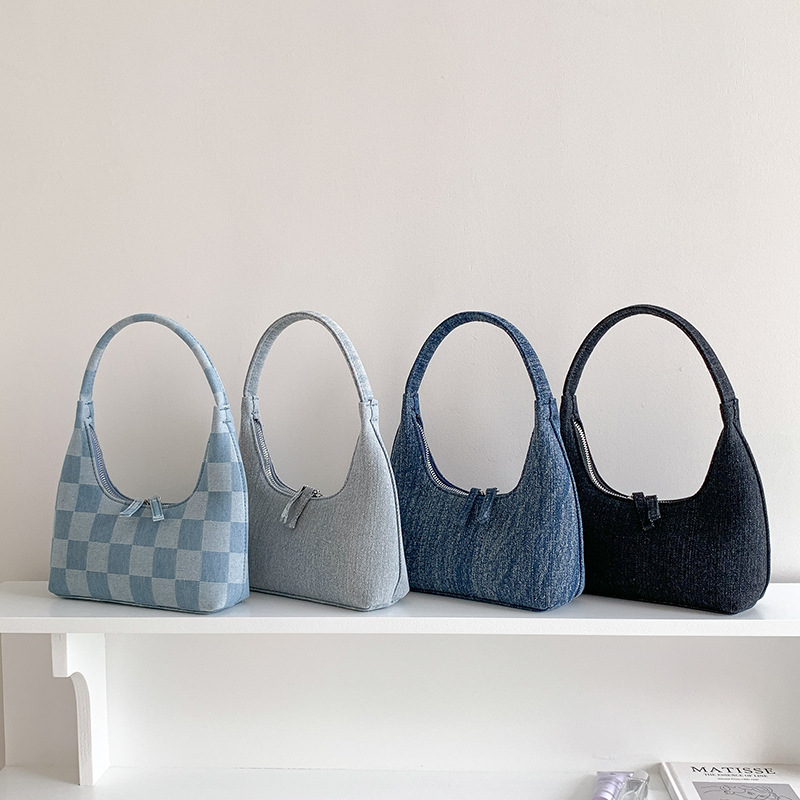 Blooming Round Denim Shoulder Bag