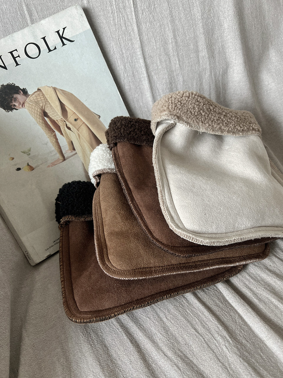 Sheepskin Boa Suede Mini Shoulder Bag