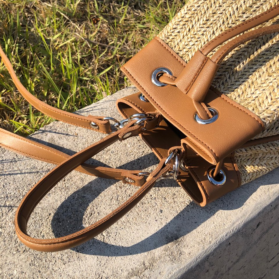 Rattan Mini 2-Way Bucket Bag
