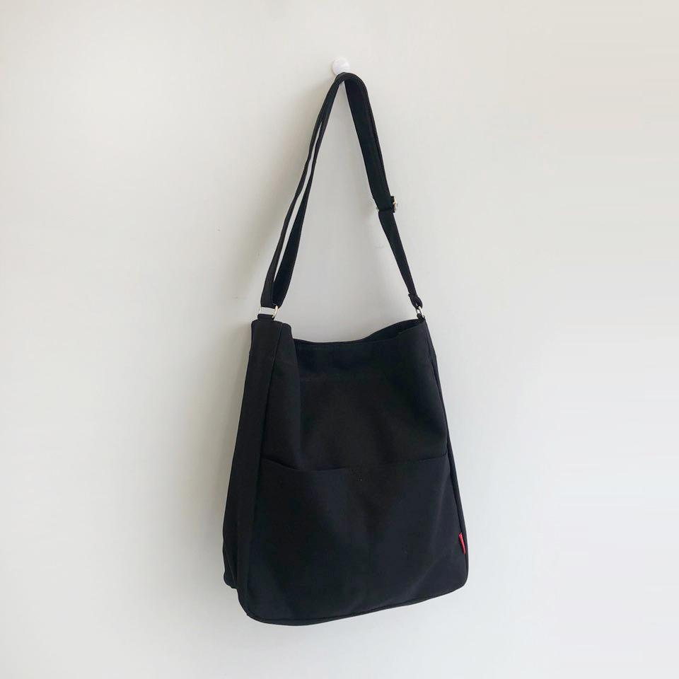2-Pocket Plain Big Cloth Eco Bag (3 colors)