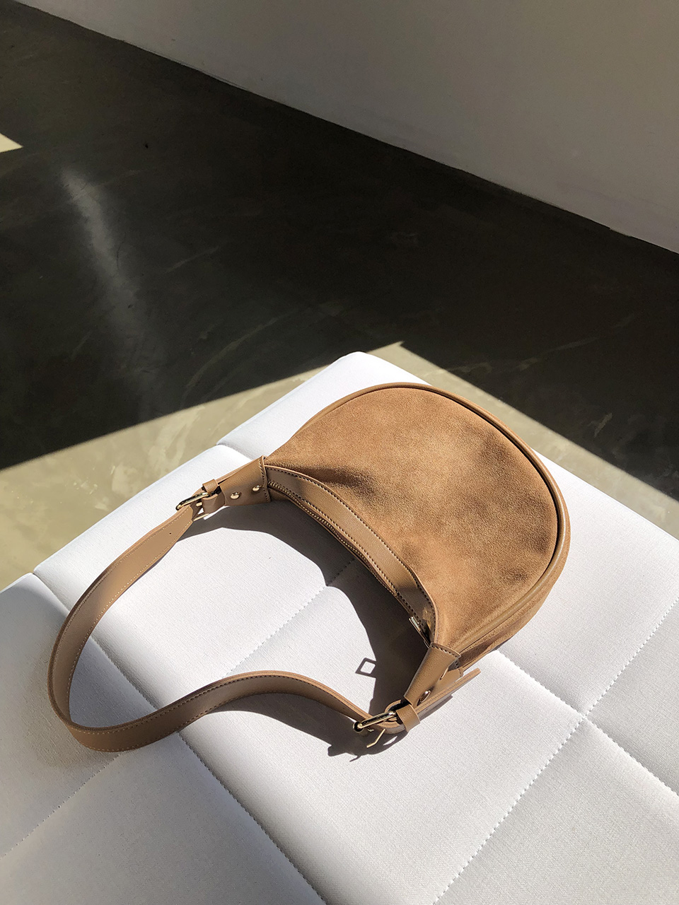 Suede Mini Two-Strap Shoulder Bag