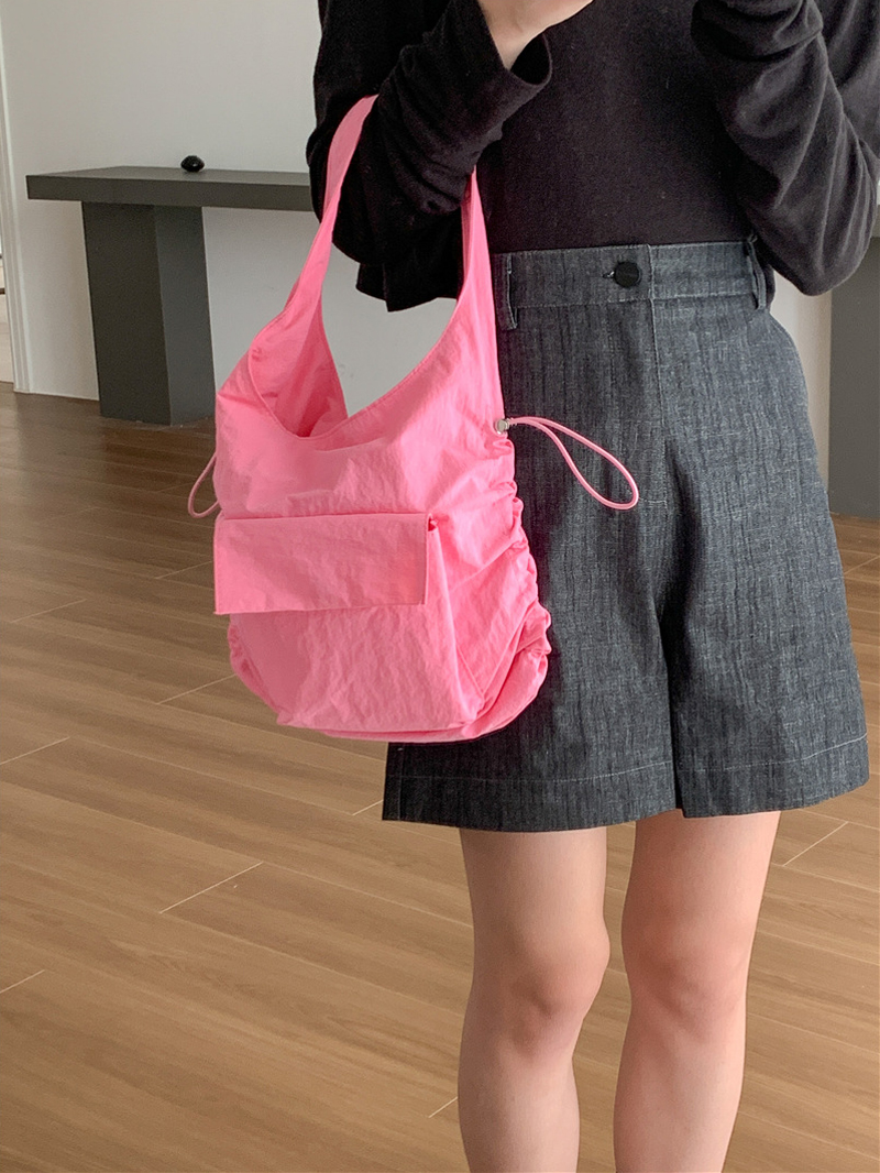 Catherine Pocket Shirring Side String Shoulder Bag