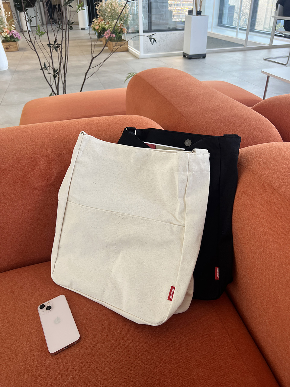 2-Pocket Plain Big Cloth Eco Bag (3 colors)
