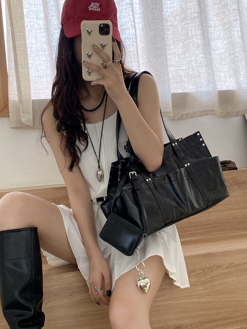 Glossy Pocket Y2K Big Tote Bag