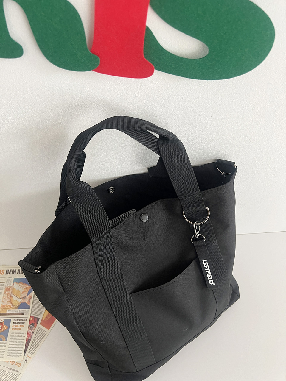 Canvas fabric pocket large cross eco bag