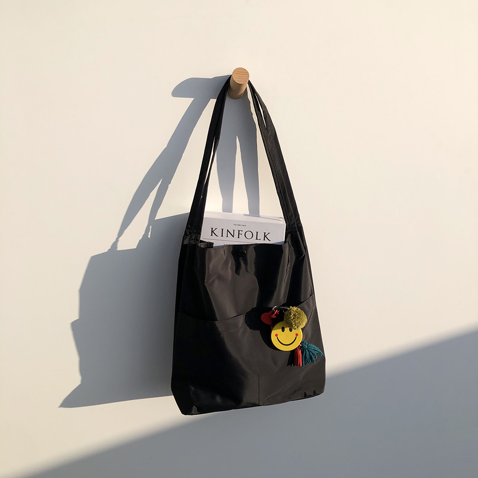 Button 2-pocket plain eco bag