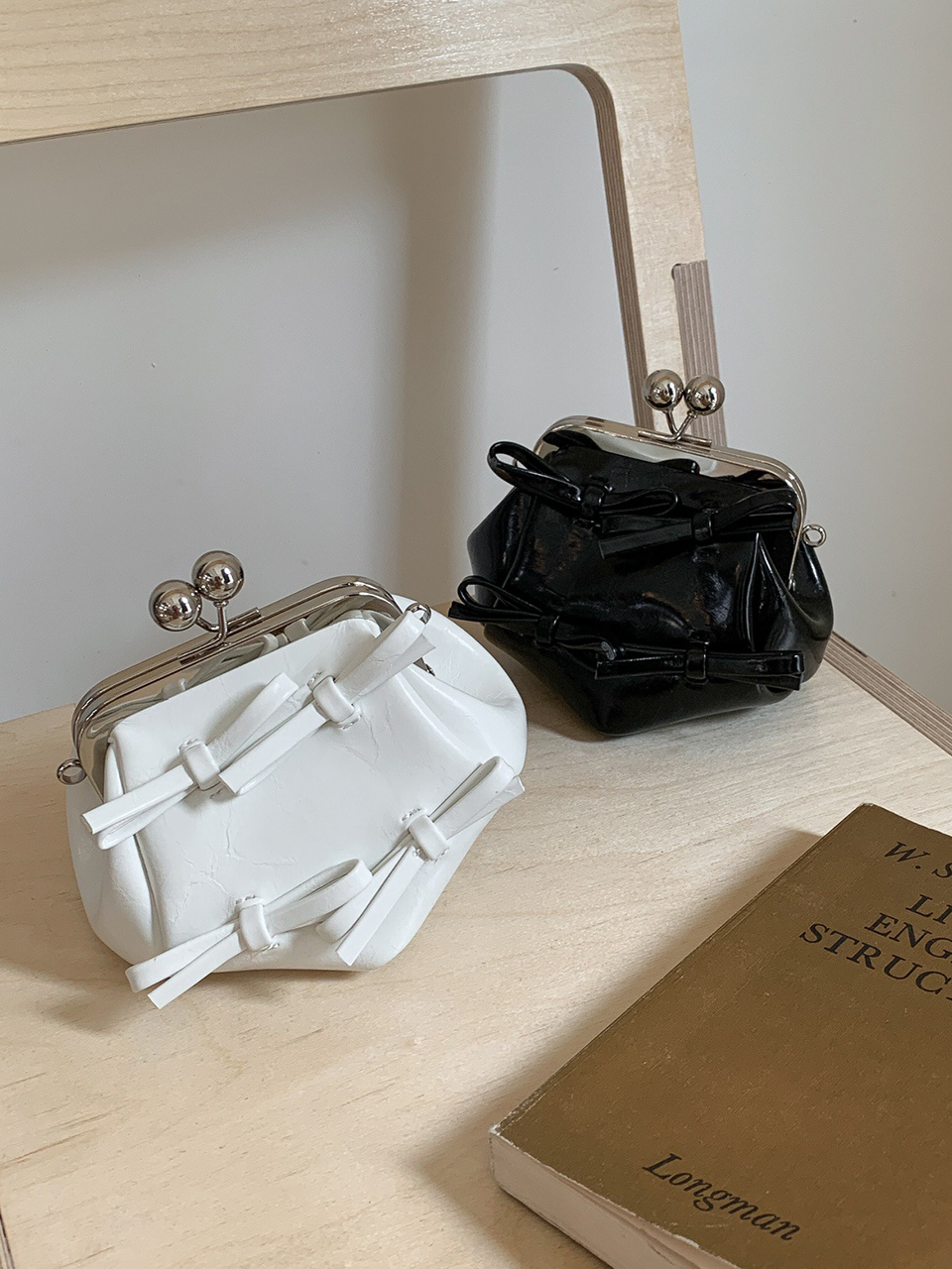 Ribbon 2-Way Chain Mini Crossbody Bag (2 Strap Types)
