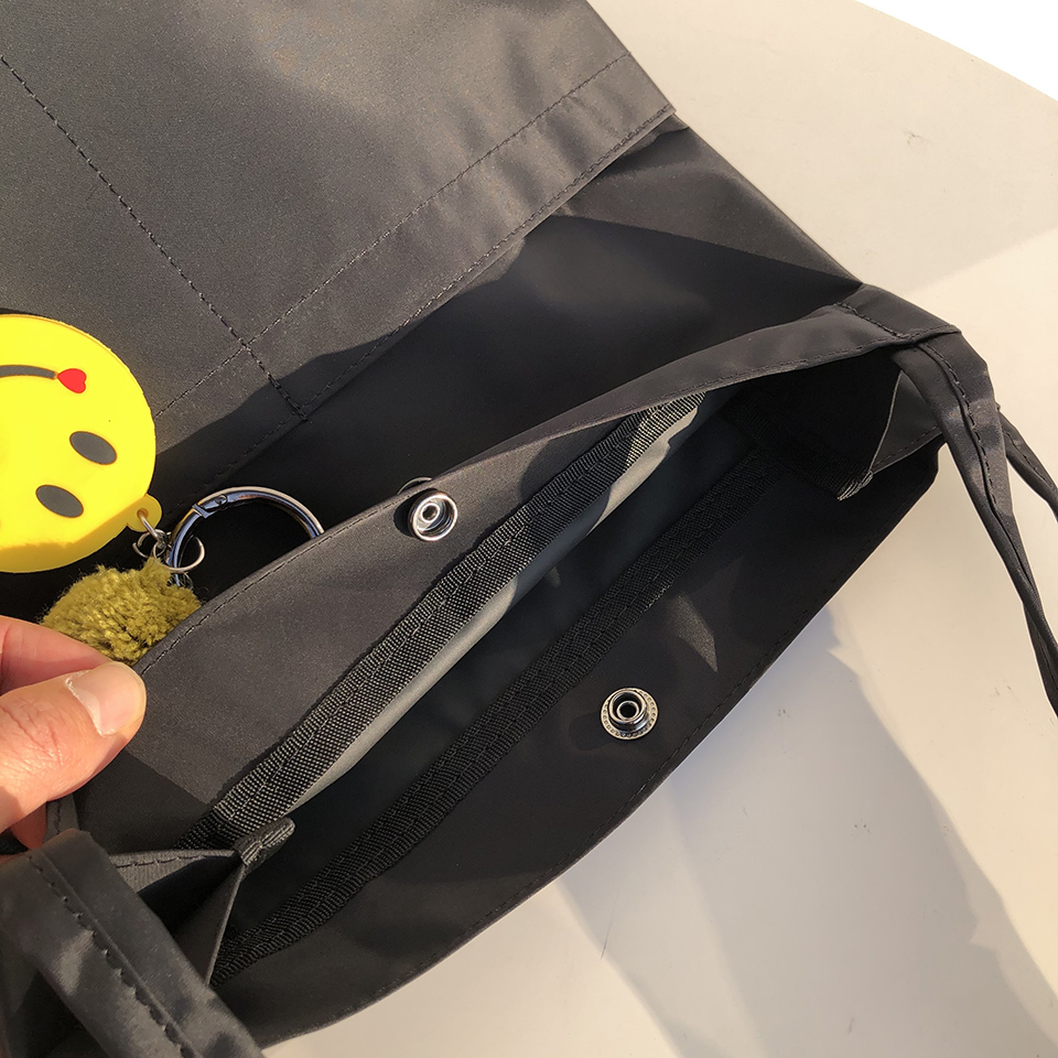 Button 2-pocket plain eco bag