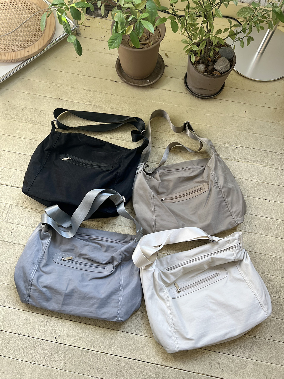 Nylon Zipper Big Cloth Eco Bag (4 colors)