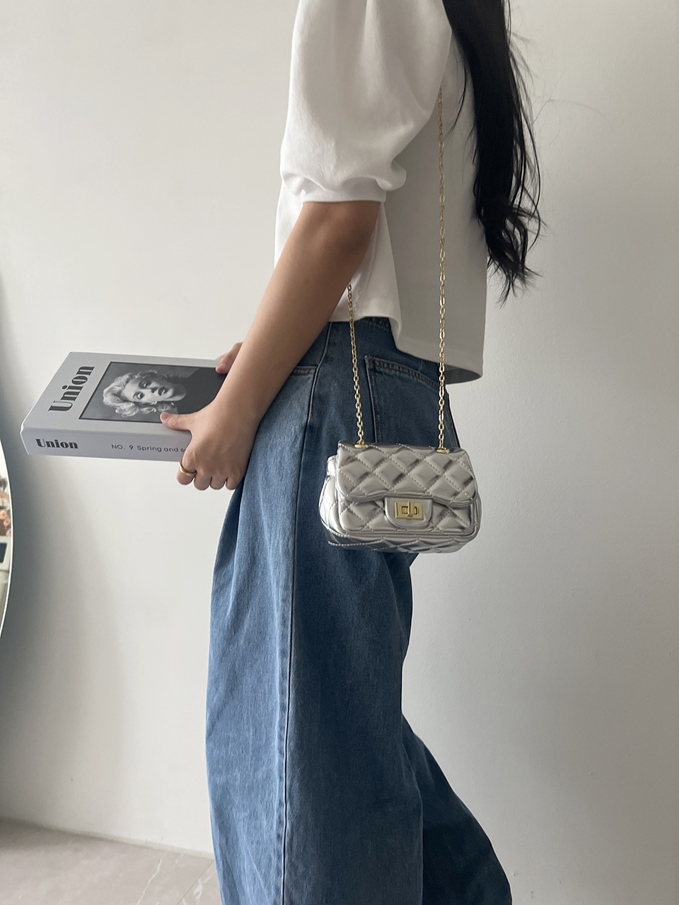 Zuni Quilted Micro Mini Gold Chain Bag