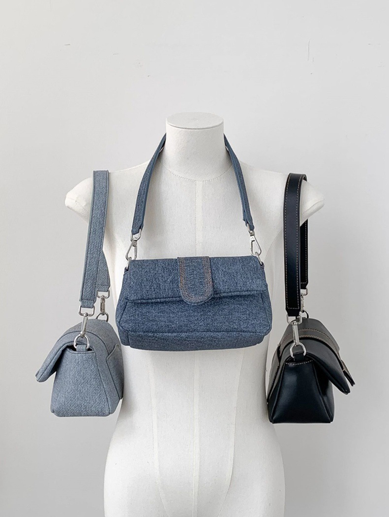 Denim Leather Mini Tote Bag (3 colors)