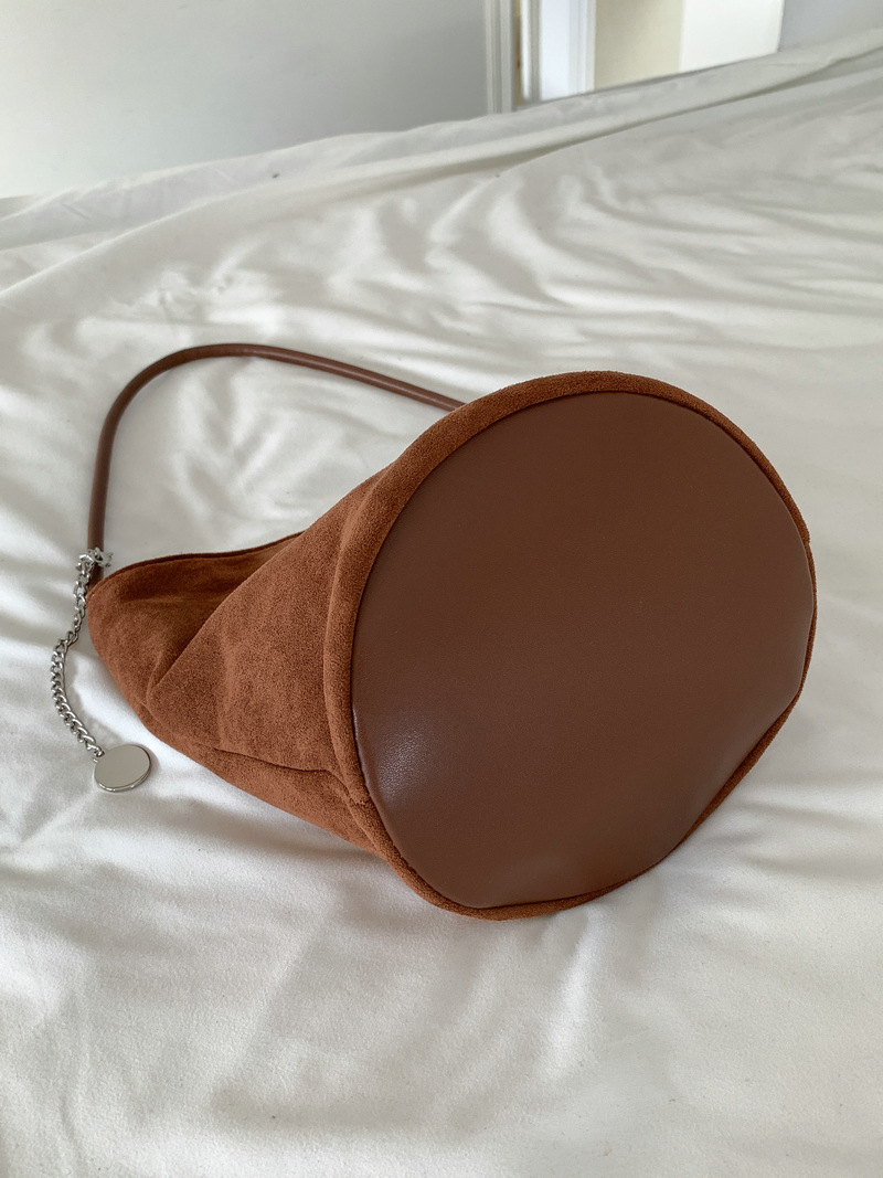 Suede Chain Mini Shoulder Bucket Bag