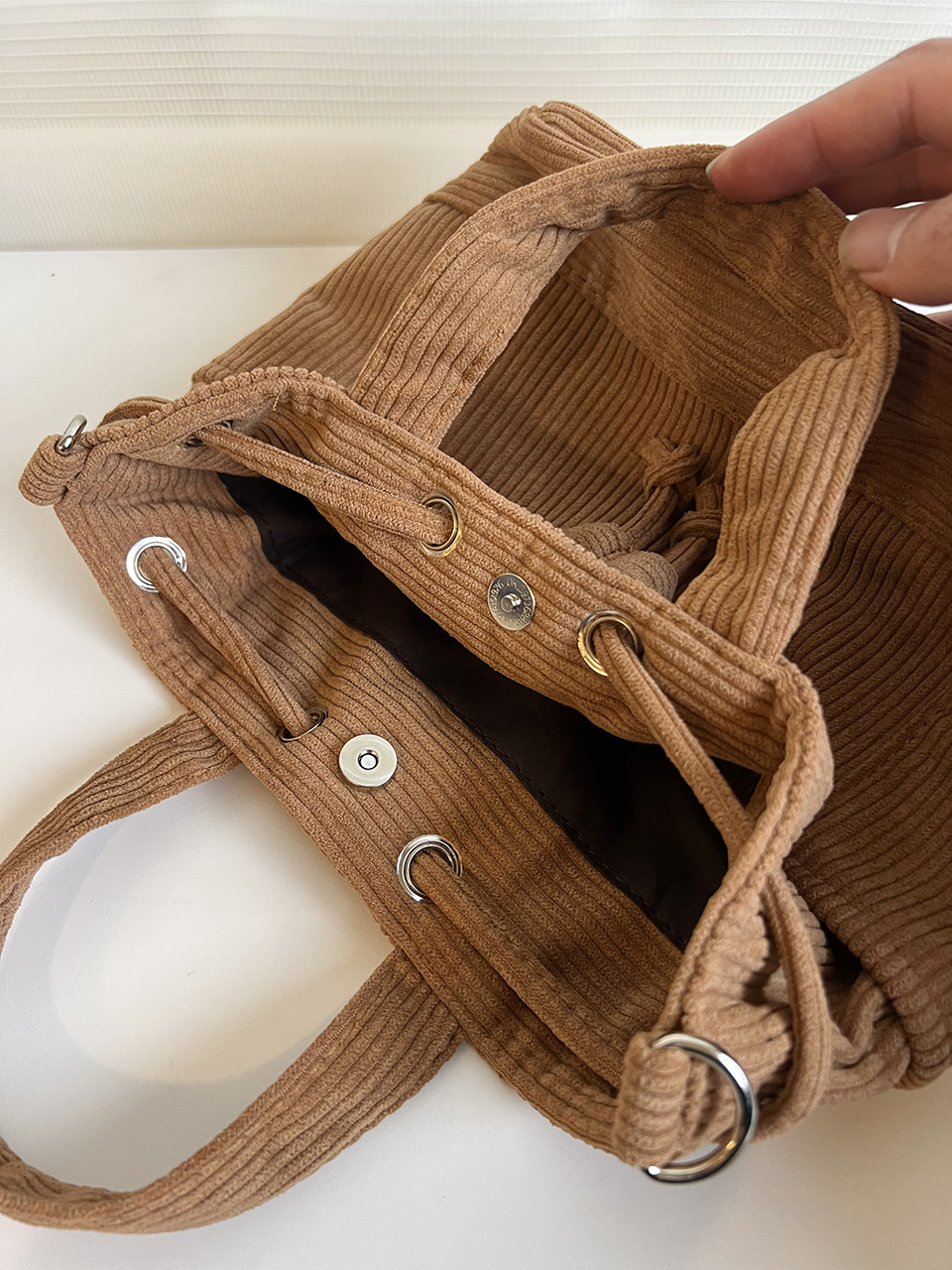 Corduroy Mini Bucket Bag, Bucket Cloth Eco Bag (6 colors)