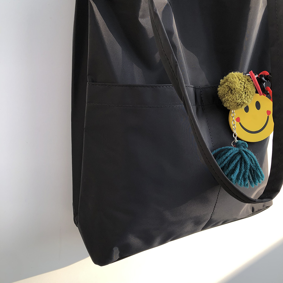 Button 2-pocket plain eco bag