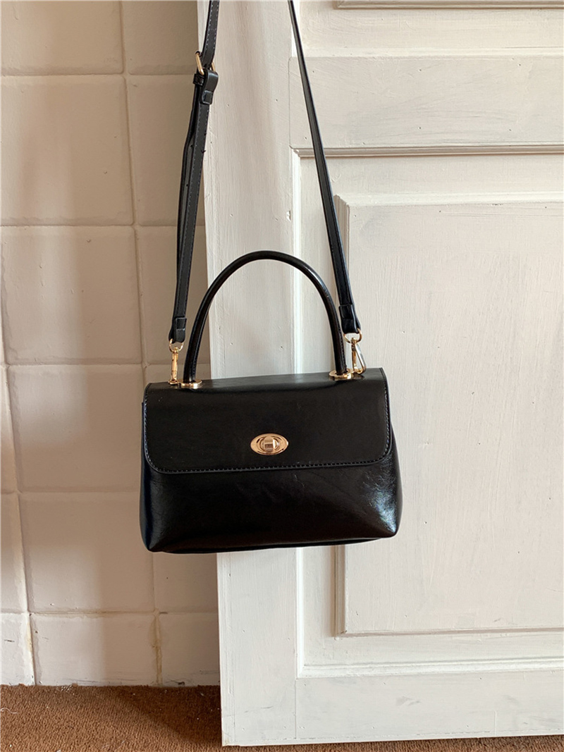 Crack Square Buckle Tote Bag (3 colors)