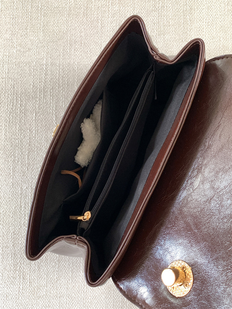 Crack Square Buckle Tote Bag (3 colors)
