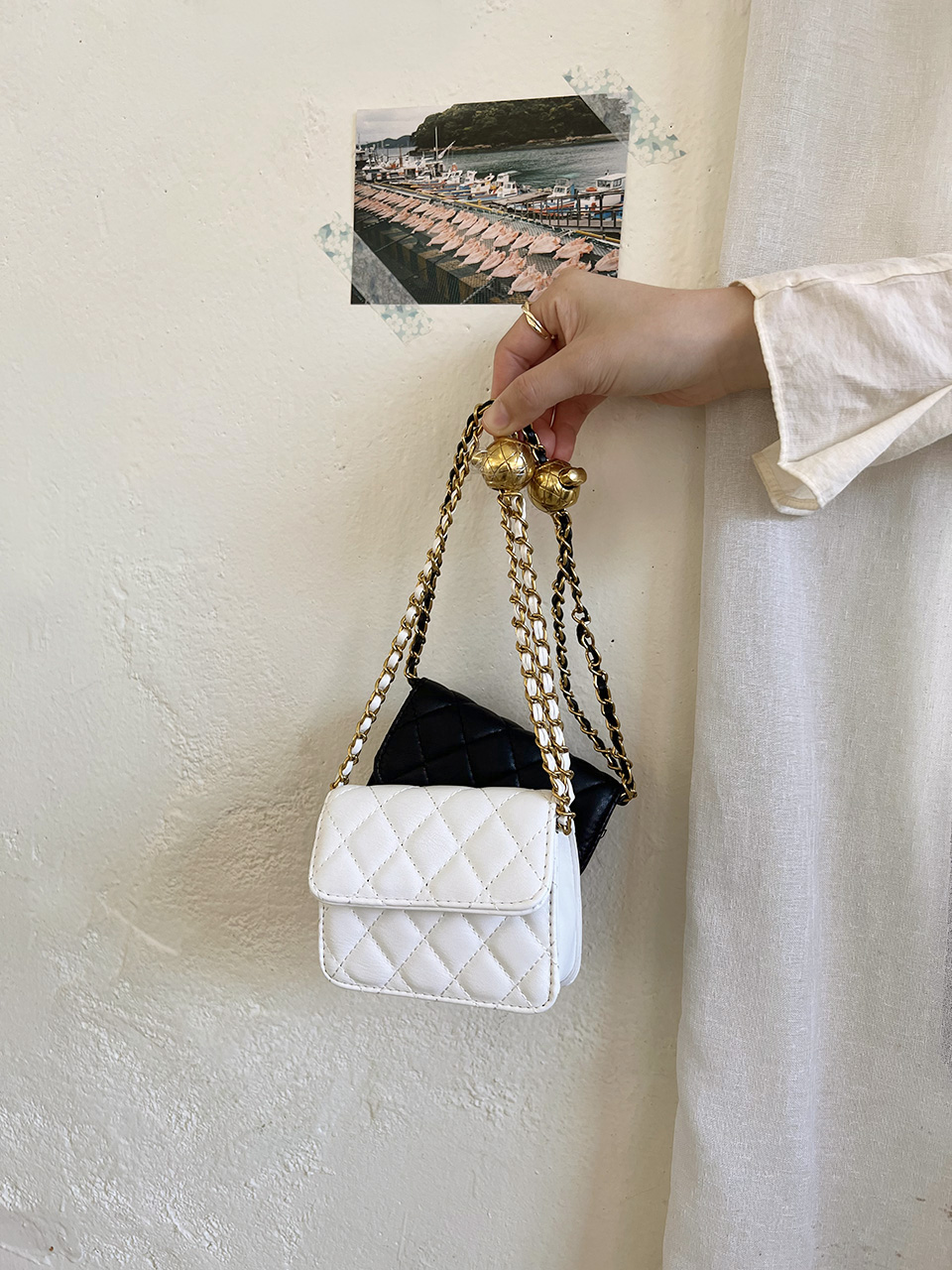 Lotia Quilted Mini Chain Crossbody Bag (2 colors)