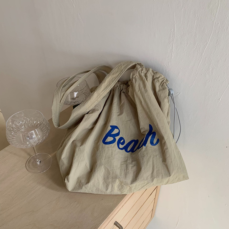 [Nylon] Lettering String Eco Bag (5 colors)