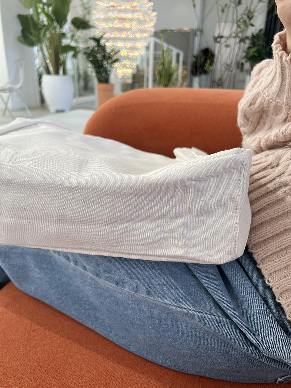 2-Pocket Plain Big Cloth Eco Bag (3 colors)