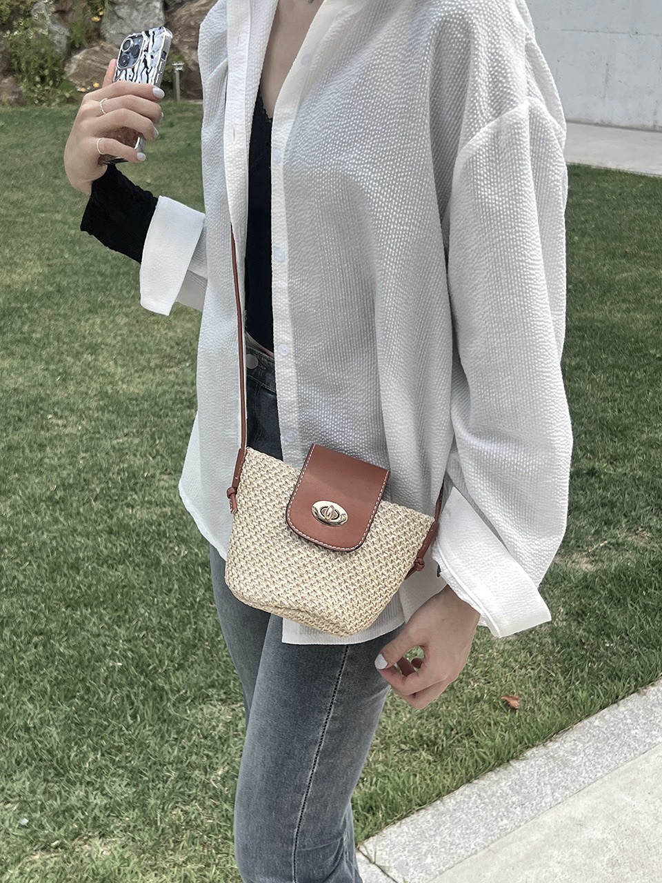 Medium Buckle Flap Mini Crossbody Bag (2 colors)