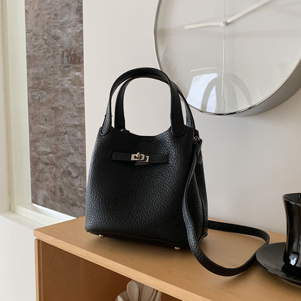 Leather buckle 2-way tote bag (6 colors)
