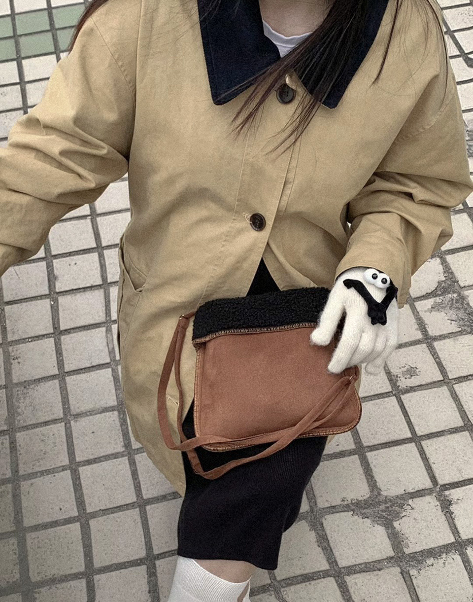 Sheepskin Boa Suede Mini Shoulder Bag