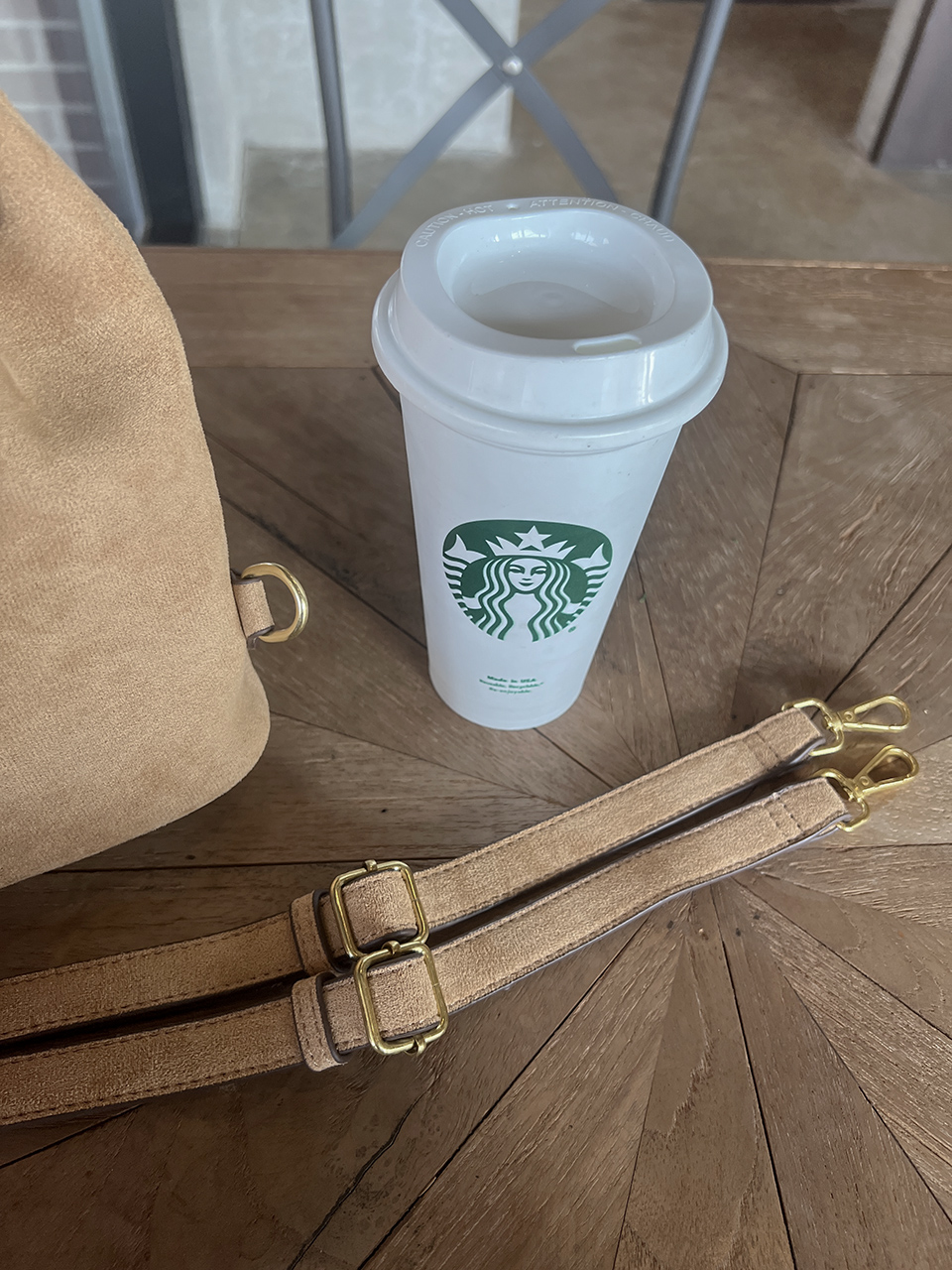Suede pocket sheepskin bucket bag/mini backpack