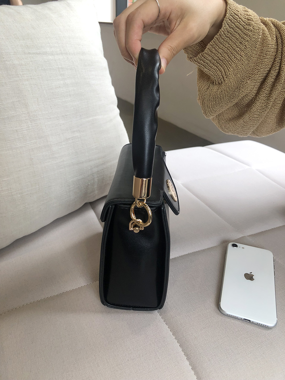 Face Shirring Mini Square Chain Crossbody Bag