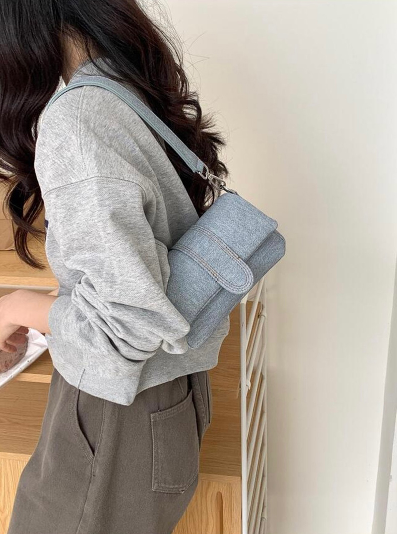 Denim Leather Mini Tote Bag (3 colors)