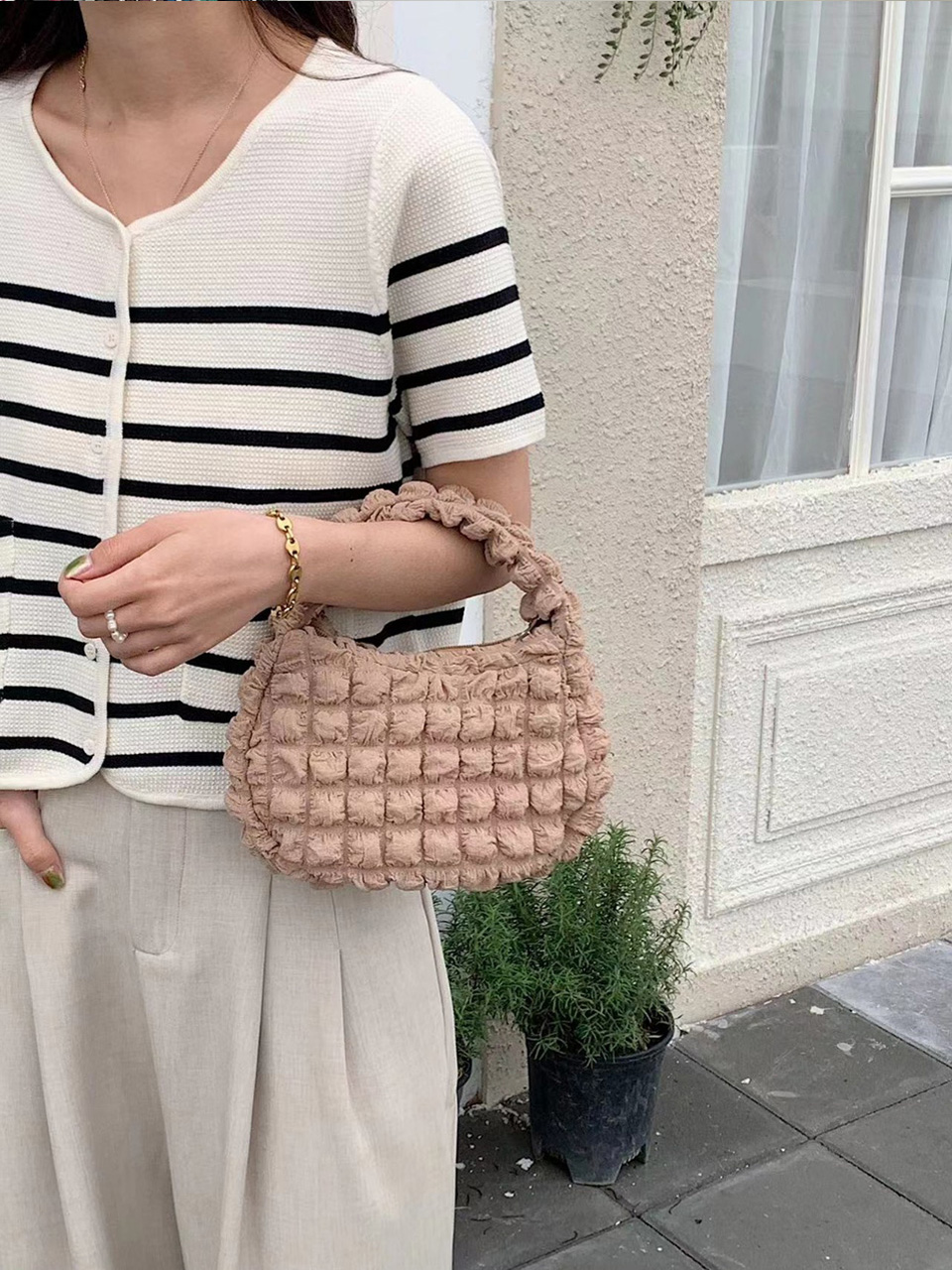 Bubble Quilted Mini Tote Bag