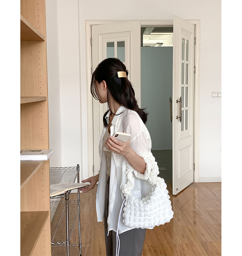 Bubble Shirring Quilted Mini Shoulder Bag