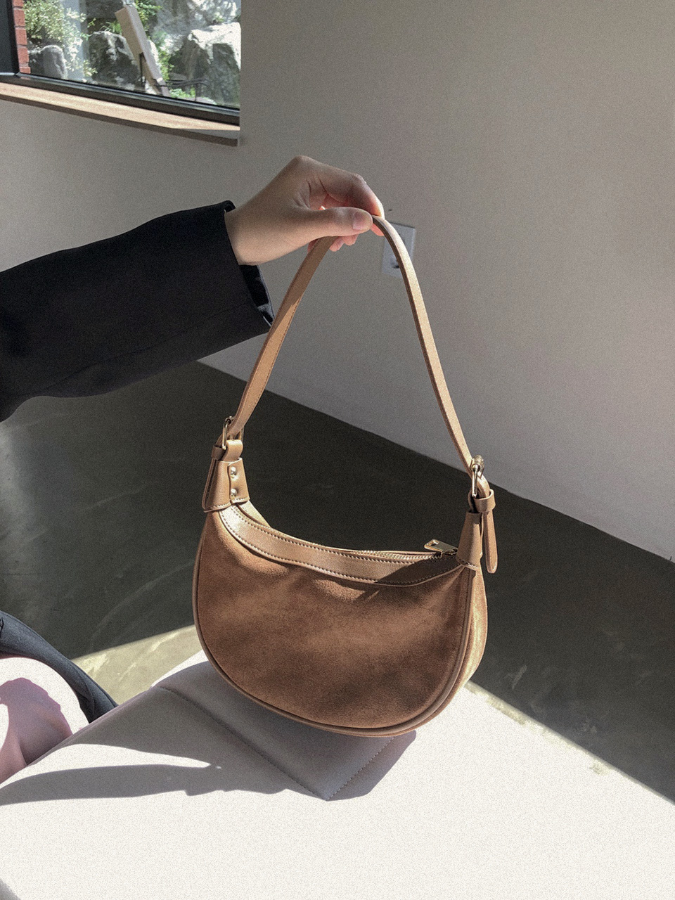 Suede mini shoulder bag