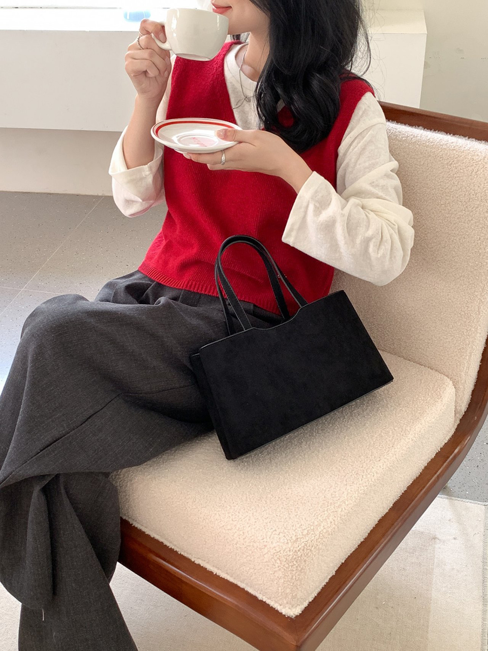 Suede Square Tote Bag