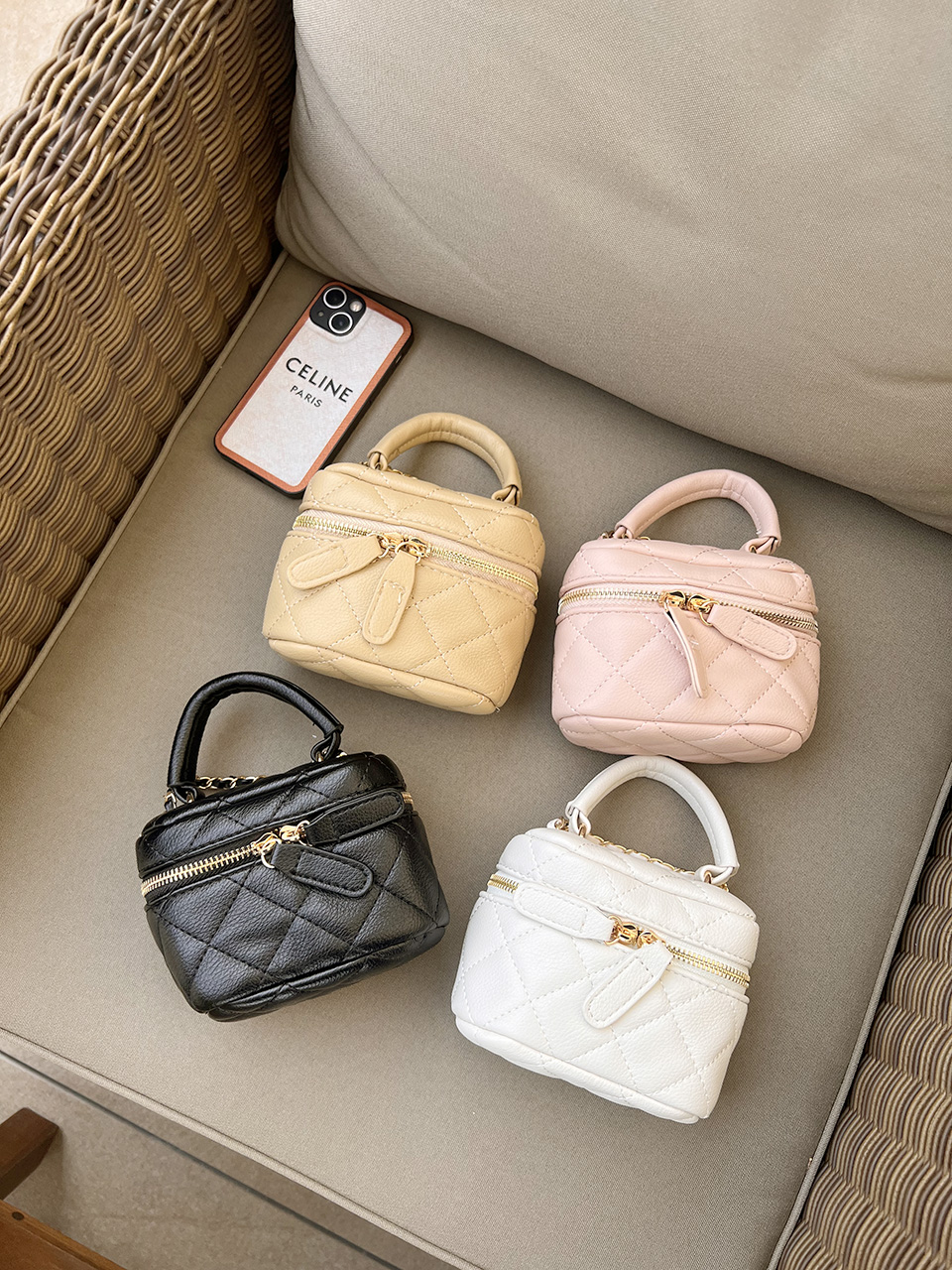Mini Quilted Chain Crossbody Bag (4 colors)