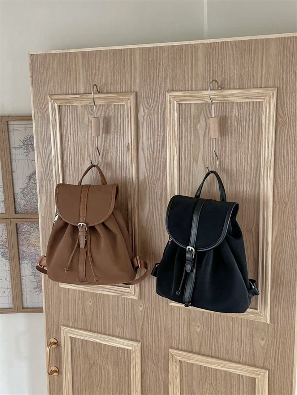 Suede Sheepskin Leather Mini Bucket Bag/Backpack