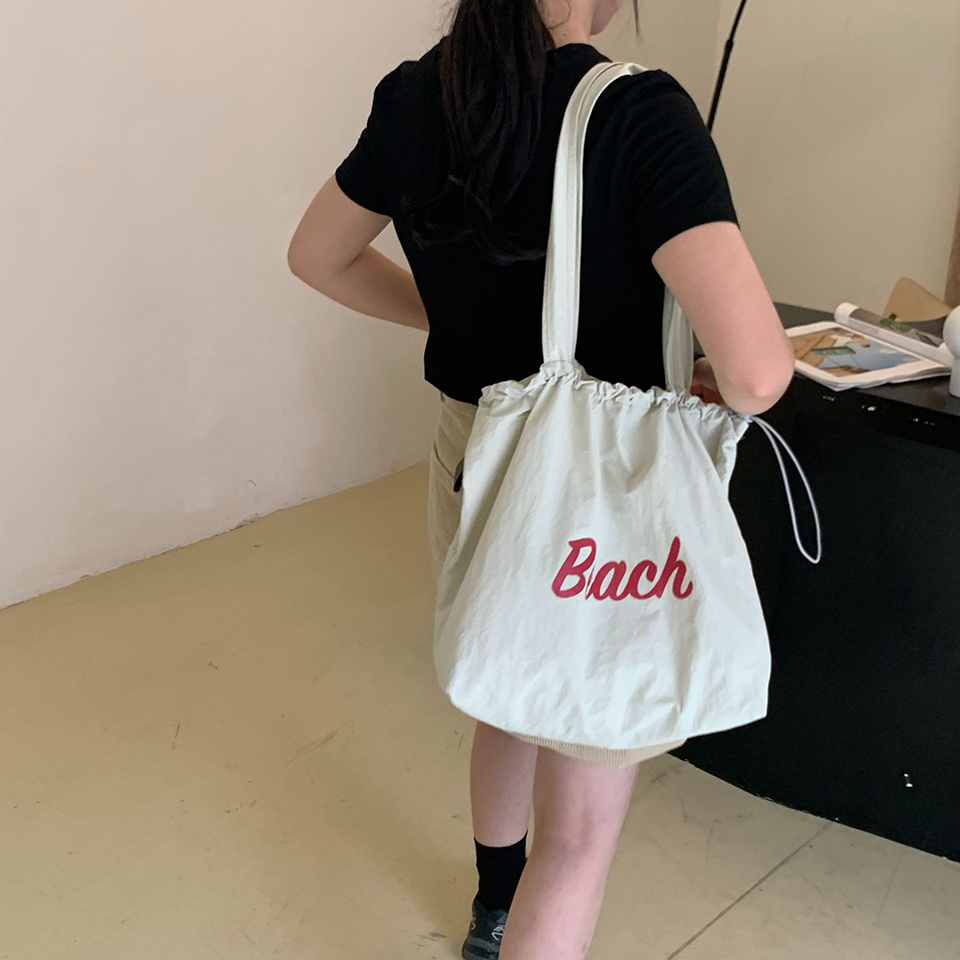 [Nylon] Lettering String Eco Bag (5 colors)