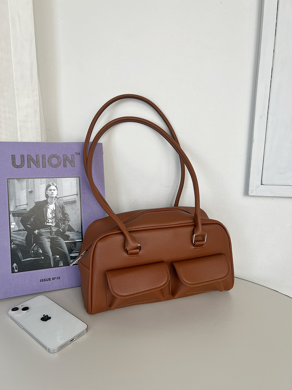 2-Pocket Mini Bucket Shoulder Bag (4 colors)