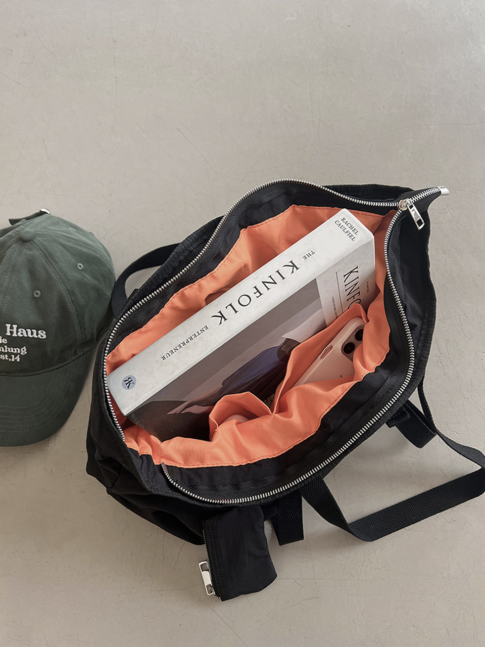 Buckle nylon shoulder bag