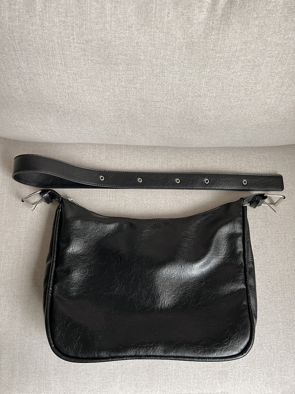 Leather Square Cross Hobo Bag