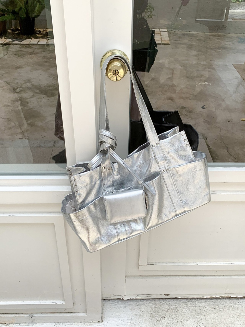 Glossy Pocket Y2K Big Tote Bag