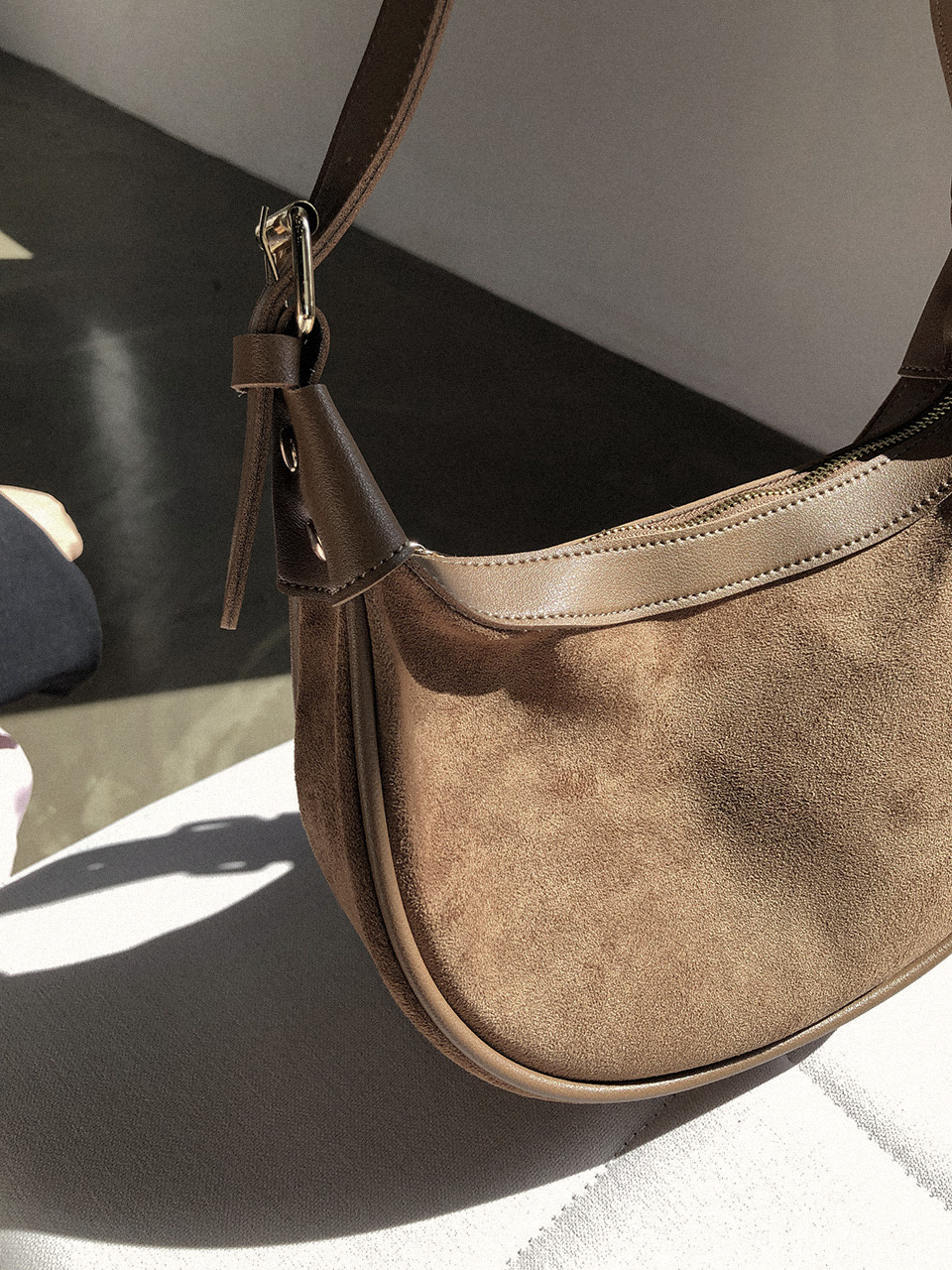 Suede mini shoulder bag