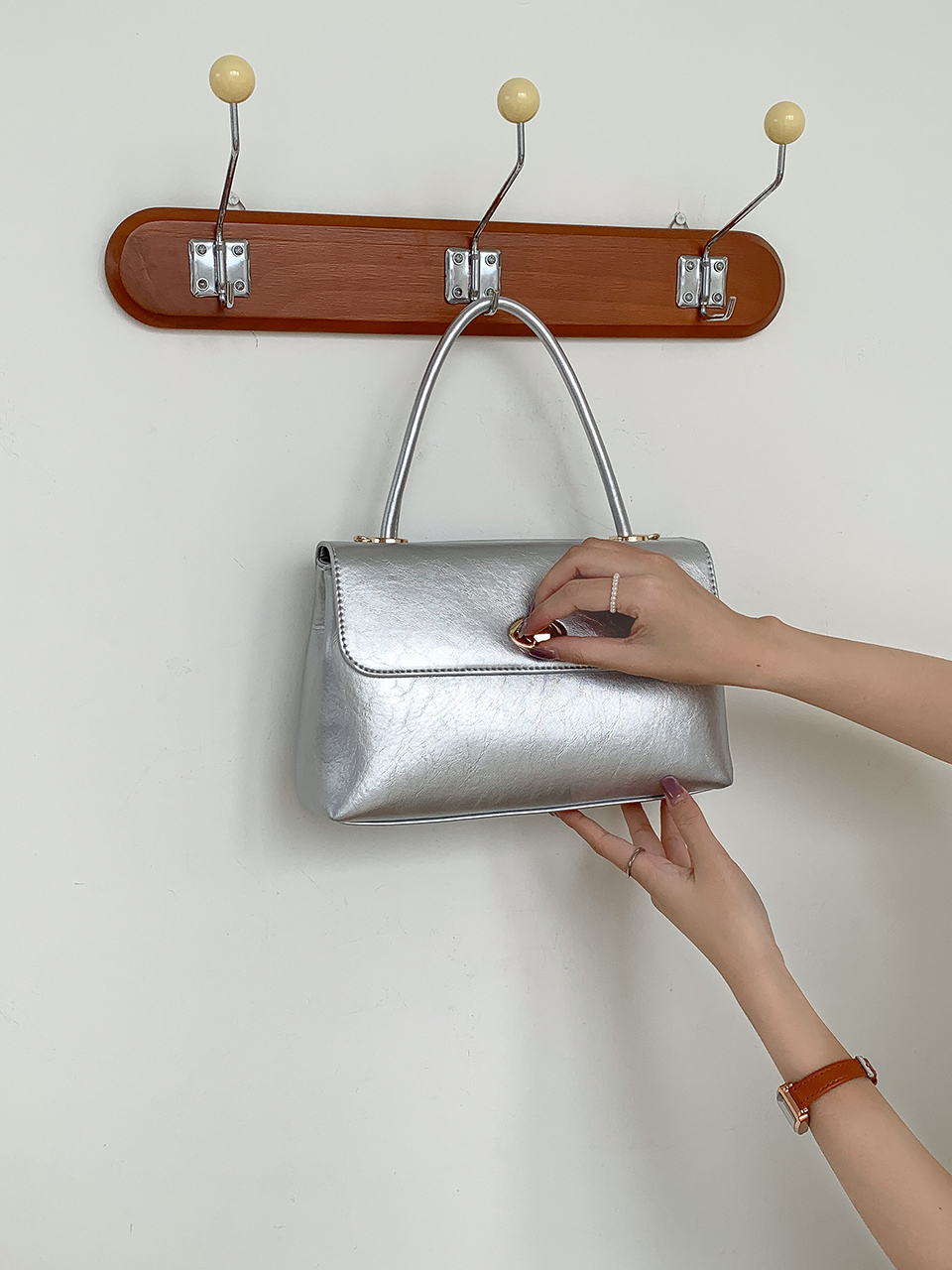 Square buckle tote bag (6 colors)