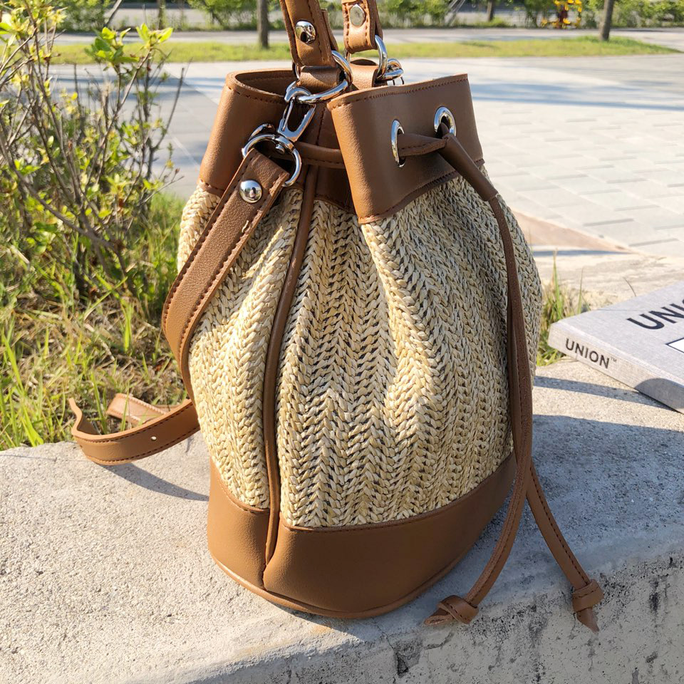 Rattan Mini Bucket Bag / Cross Bucket Bag (3 colors)